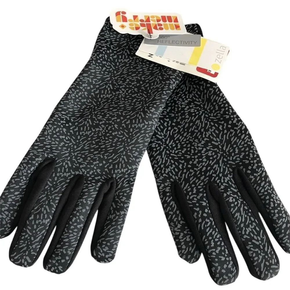 Zella NWT 360 Reflective Running Gloves Black S/M